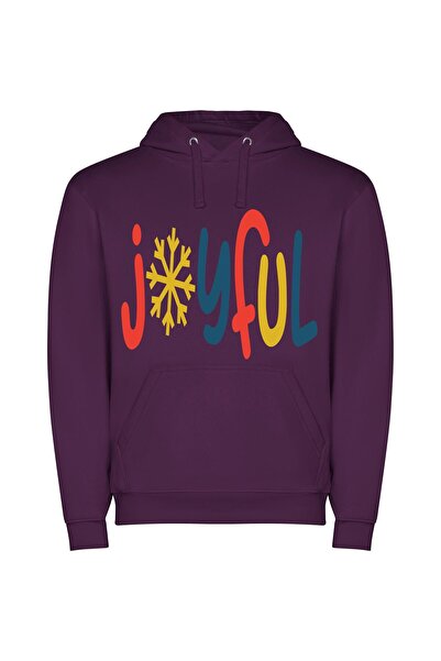 iLovePrints Snowflake of Joy Φούτερ με κουκούλα σε χρώμα Μωβ