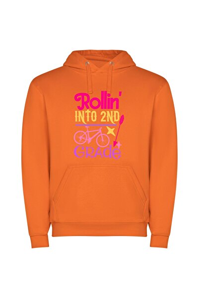 iLovePrints Rollin' to 2nd Grade Φούτερ με κουκούλα σε χρώμα Πορτοκαλί