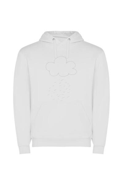 iLovePrints Torrential Rainstorm Envelopes Φούτερ με κουκούλα σε χρώμα Λευκό