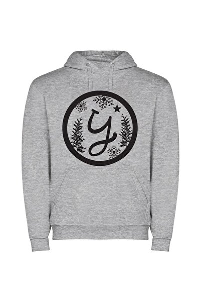 iLovePrints Glamorous Snowflake Emblem Φούτερ με κουκούλα σε χρώμα Γκρι