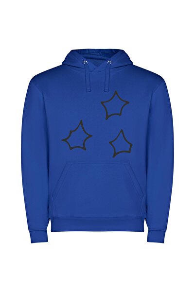 iLovePrints Starry Background Chic Φούτερ με κουκούλα σε χρώμα Μπλε