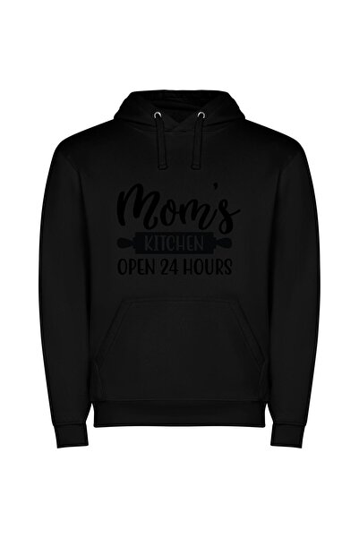 iLovePrints Mom's Kitchen: Eternal Nourishment Φούτερ με κουκούλα σε χρώμα Μαύρο
