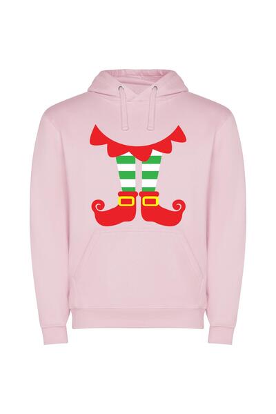 iLovePrints Festive Elf Stocking Extravaganza Φούτερ με κουκούλα σε χρώμα Ροζ