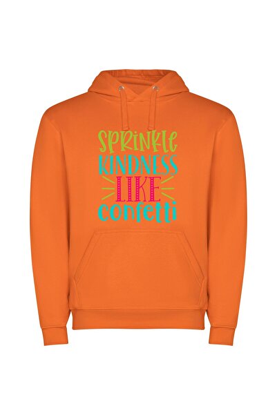 iLovePrints Kindness Sprinkle: Rain of Confetti Φούτερ με κουκούλα σε χρώμα Π...