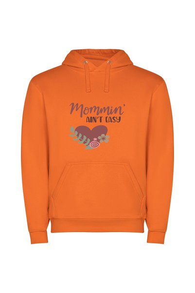 iLovePrints Heartfelt Love Blooms: AR Φούτερ με κουκούλα σε χρώμα Πορτοκαλί