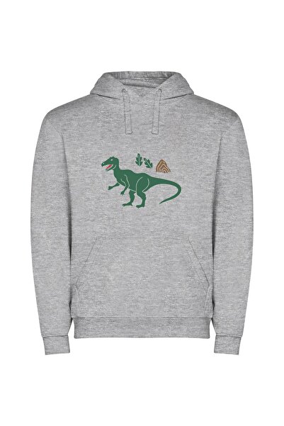 iLovePrints T-Rex Fashion Fiesta Φούτερ με κουκούλα σε χρώμα Γκρι