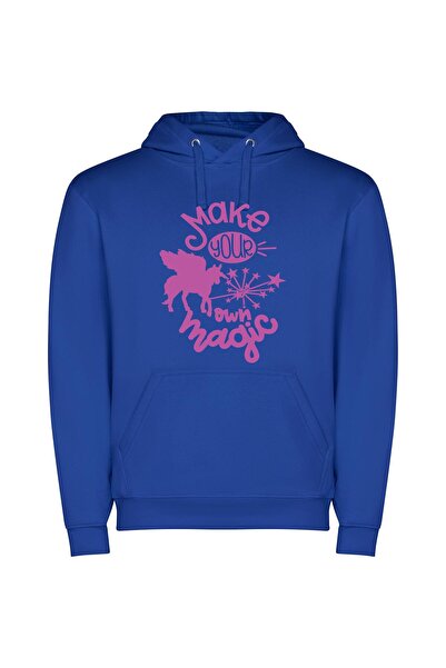 iLovePrints Enchanting Unicorn Magic Φούτερ με κουκούλα σε χρώμα Μπλε
