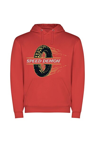 iLovePrints Speed Demon's Artistry Φούτερ με κουκούλα σε χρώμα Κόκκινο
