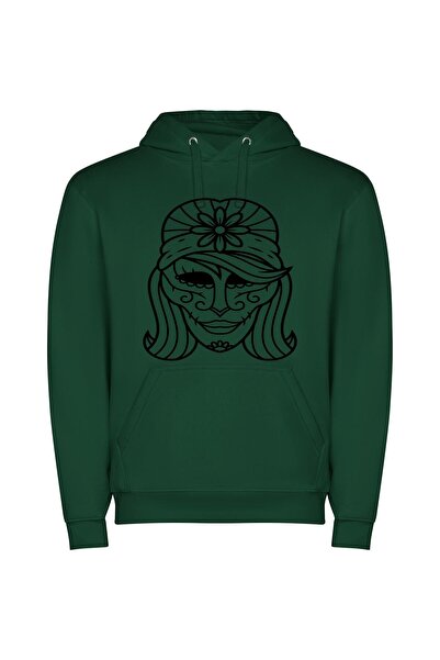 iLovePrints Floral Elegance Revealed Φούτερ με κουκούλα σε χρώμα Πράσινο