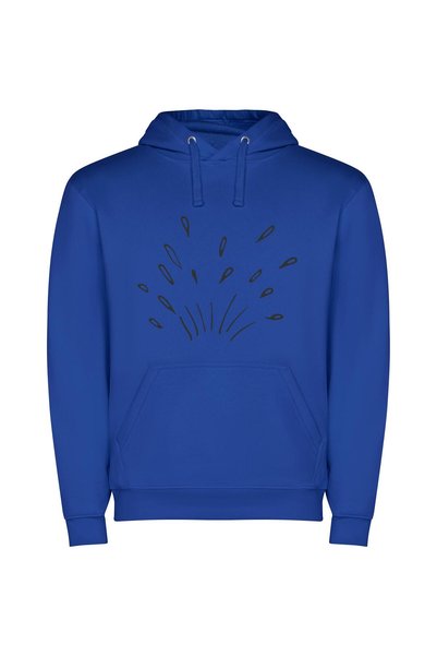 iLovePrints Ink Blossom: Abstract Elegance Φούτερ με κουκούλα σε χρώμα Μπλε