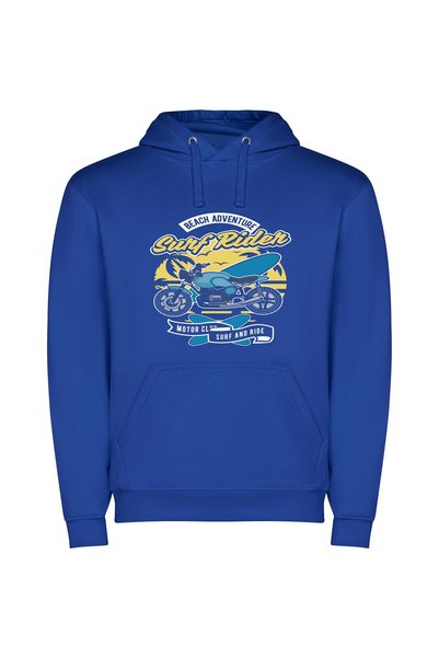 iLovePrints Waveswept Motorbike Journey Φούτερ με κουκούλα σε χρώμα Μπλε