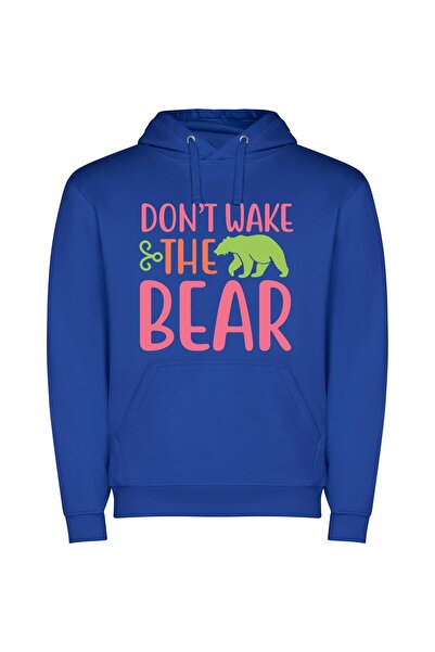 iLovePrints Beware Cool Bear Art Φούτερ με κουκούλα σε χρώμα Μπλε
