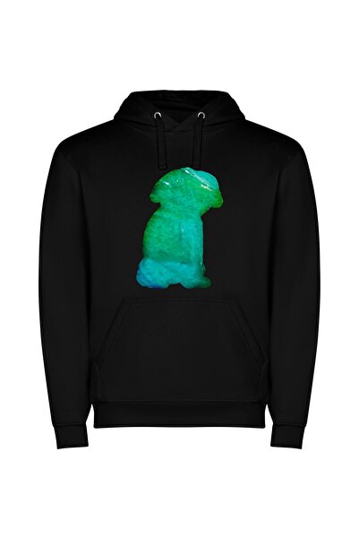 iLovePrints Ethereal Teddy Bear Stance Φούτερ με κουκούλα σε χρώμα Μαύρο