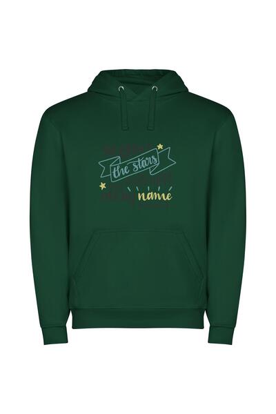 iLovePrints Celestial Names Embroidered Φούτερ με κουκούλα σε χρώμα Πράσινο