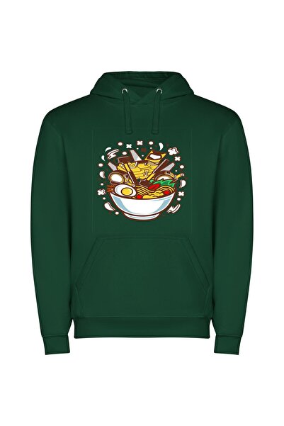 iLovePrints Delicious Noodle Bliss Φούτερ με κουκούλα σε χρώμα Πράσινο
