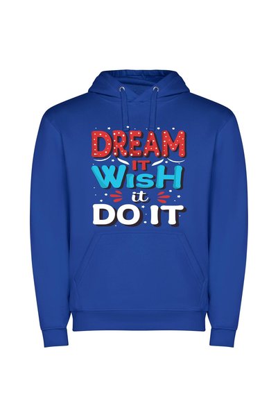 iLovePrints Dream to Achieve Φούτερ με κουκούλα σε χρώμα Μπλε