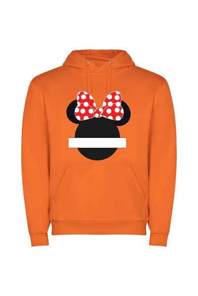 iLovePrints Enchanting Bow-Topped Mouse Φούτερ με κουκούλα σε χρώμα Πορτοκαλί