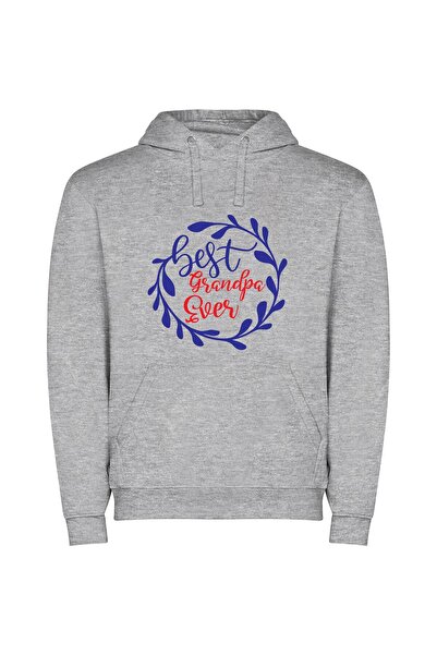 iLovePrints Grandpa's Prideful Wreath Φούτερ με κουκούλα σε χρώμα Γκρι