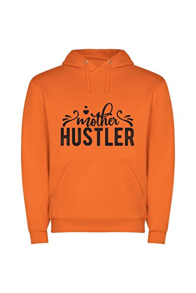 iLovePrints Hudson's Monochrome Mother Hustler Φούτερ με κουκούλα σε χρώμα Πο...