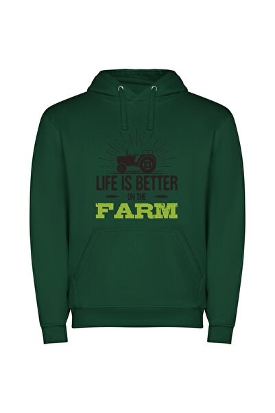 iLovePrints Farm Life Bliss Φούτερ με κουκούλα σε χρώμα Πράσινο