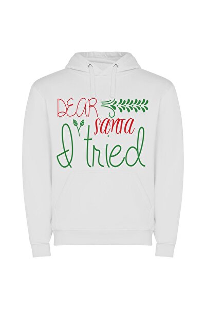 iLovePrints Santa's Gift of Ideas Φούτερ με κουκούλα σε χρώμα Λευκό