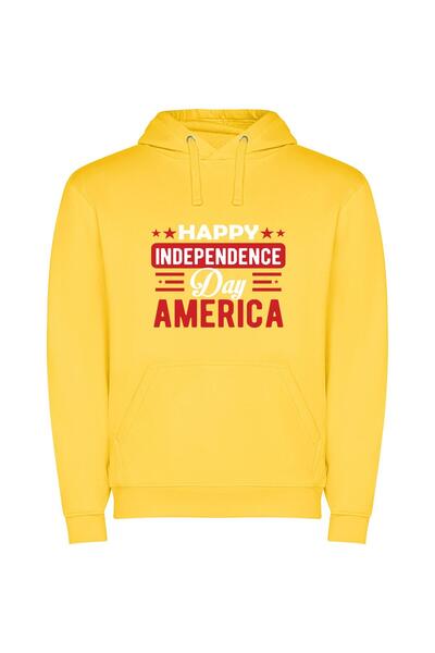 iLovePrints America's Proud Freedom Φούτερ με κουκούλα σε χρώμα Κίτρινο