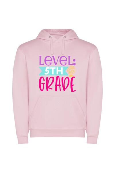 iLovePrints Grade 5 Level Mastery Φούτερ με κουκούλα σε χρώμα Ροζ