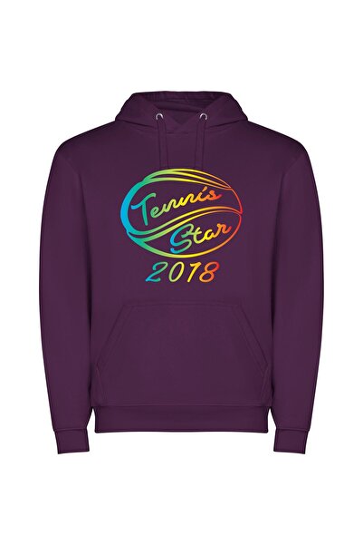iLovePrints Tennis Star Teaser Ball Φούτερ με κουκούλα σε χρώμα Μωβ