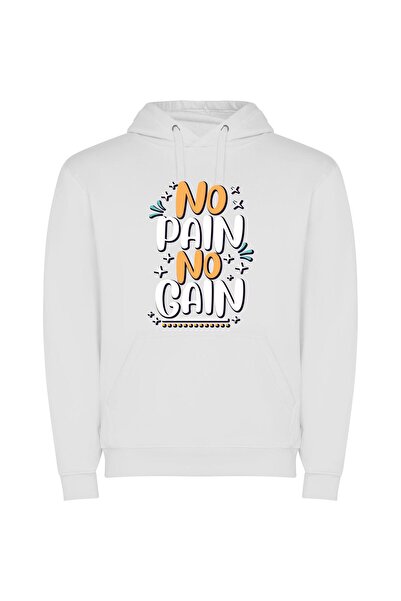 iLovePrints Pain-Free Artistic Statement Φούτερ με κουκούλα σε χρώμα Λευκό