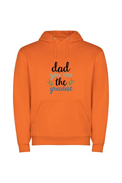 iLovePrints Daddy, My Gracious Hero Φούτερ με κουκούλα σε χρώμα Πορτοκαλί