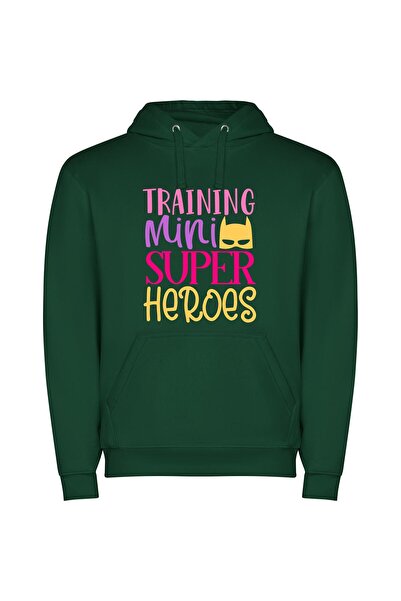 iLovePrints Mumi's Superhero Training Φούτερ με κουκούλα σε χρώμα Πράσινο