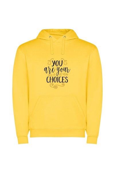 iLovePrints Choices Define You Φούτερ με κουκούλα σε χρώμα Κίτρινο