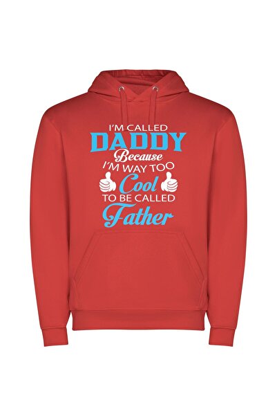 iLovePrints Daddy Cool Vibes Φούτερ με κουκούλα σε χρώμα Κόκκινο