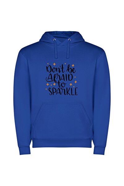 iLovePrints Sparkle, Shine, Embrace It Φούτερ με κουκούλα σε χρώμα Μπλε