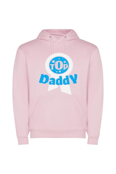 iLovePrints Daddy's Hottest Trend: Top Blue Badge Φούτερ με κουκούλα σε χρώμα...