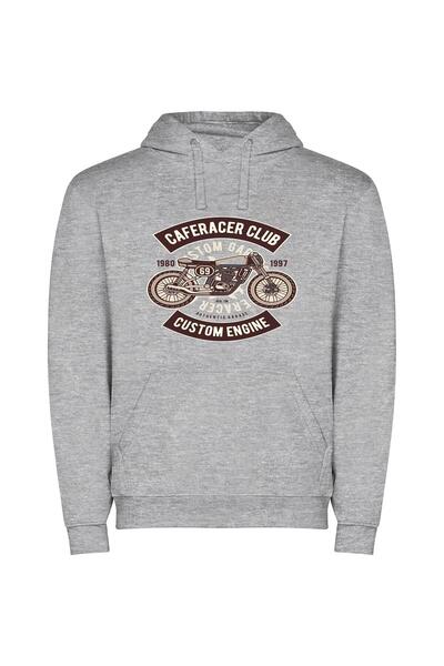 iLovePrints Cafe Racer Club Exquisitely Illustrated Φούτερ με κουκούλα σε χρώ...