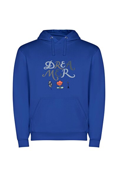 iLovePrints Dream Blossom Φούτερ με κουκούλα σε χρώμα Μπλε