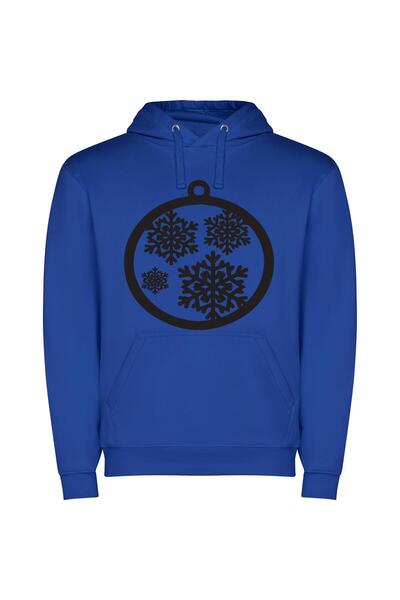 iLovePrints Hyper Detailed Snowflake Ornament Φούτερ με κουκούλα σε χρώμα Μπλε