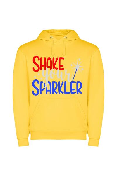 iLovePrints Flickers of Inspired Sparkle Φούτερ με κουκούλα σε χρώμα Κίτρινο