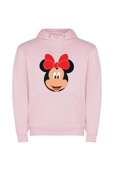iLovePrints Mickey's Lovely Red Bow Φούτερ με κουκούλα σε χρώμα Ροζ