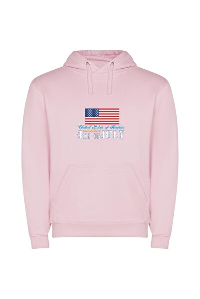 iLovePrints USA's Patriotic Freedom Feast Φούτερ με κουκούλα σε χρώμα Ροζ
