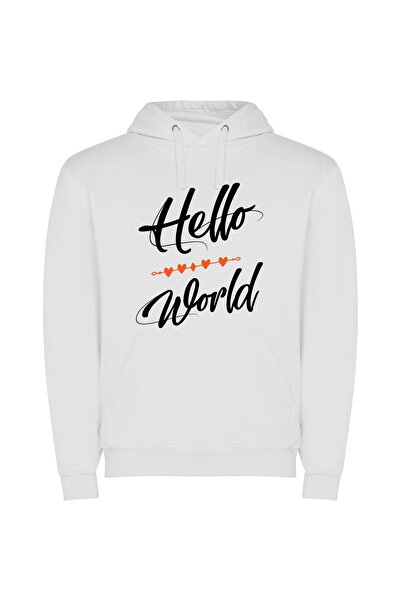iLovePrints World of Colors Φούτερ με κουκούλα σε χρώμα Λευκό