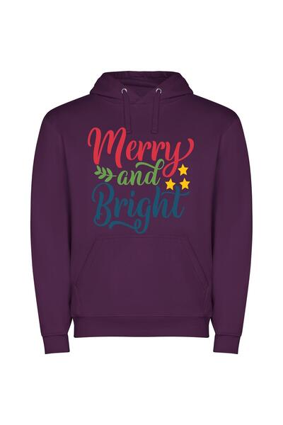 iLovePrints Festive Starry Greetings Φούτερ με κουκούλα σε χρώμα Μωβ