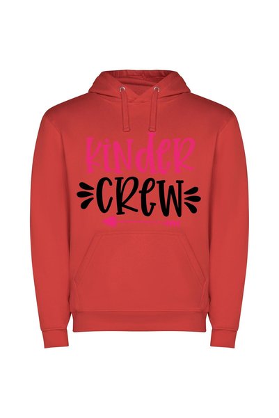 iLovePrints Vibrant Kinder Crew: Next Gen! Φούτερ με κουκούλα σε χρώμα Κόκκινο