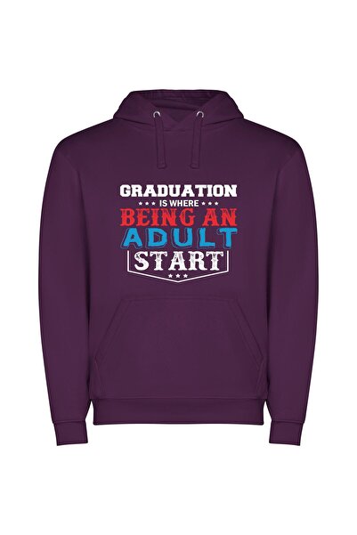 iLovePrints Refined Adult Character Collection Φούτερ με κουκούλα σε χρώμα Μωβ