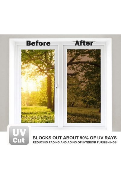 DAVIDAMI CONCEPT Folie Reflexiva cu Protectie Solara UV si Efect de Oglinda pentru Geam , dimensiune 200 cm x 60 cm, Bronze