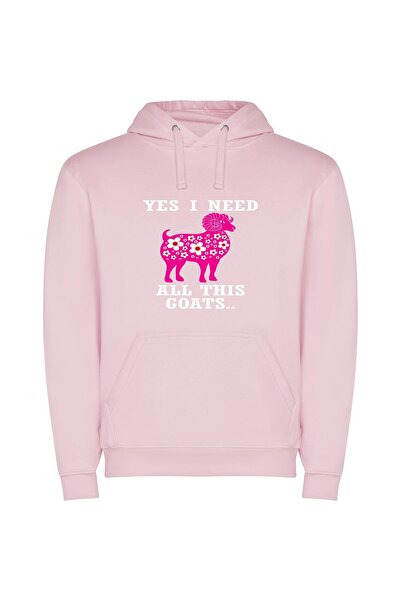 iLovePrints Whimsical Floral Farmyard Φούτερ με κουκούλα σε χρώμα Ροζ