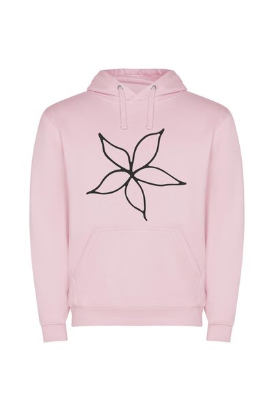 iLovePrints Monochrome Blossom Sketch Φούτερ με κουκούλα σε χρώμα Ροζ