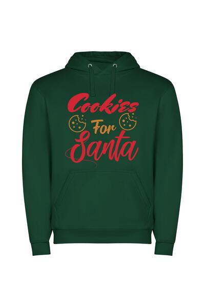 iLovePrints Sweets for Santa's Kids Φούτερ με κουκούλα σε χρώμα Πράσινο