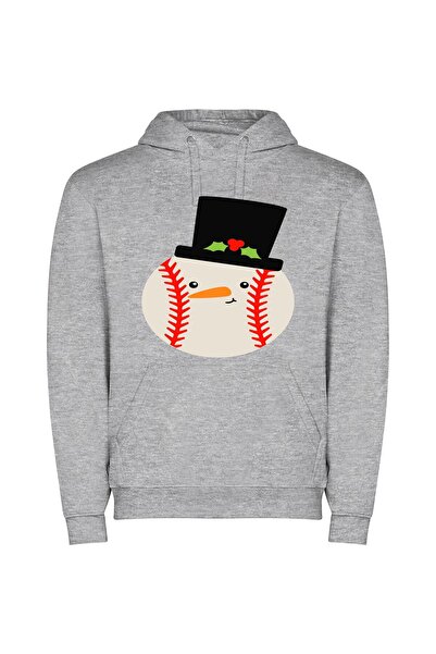 iLovePrints Frosty Sport Mascot: HD Φούτερ με κουκούλα σε χρώμα Γκρι